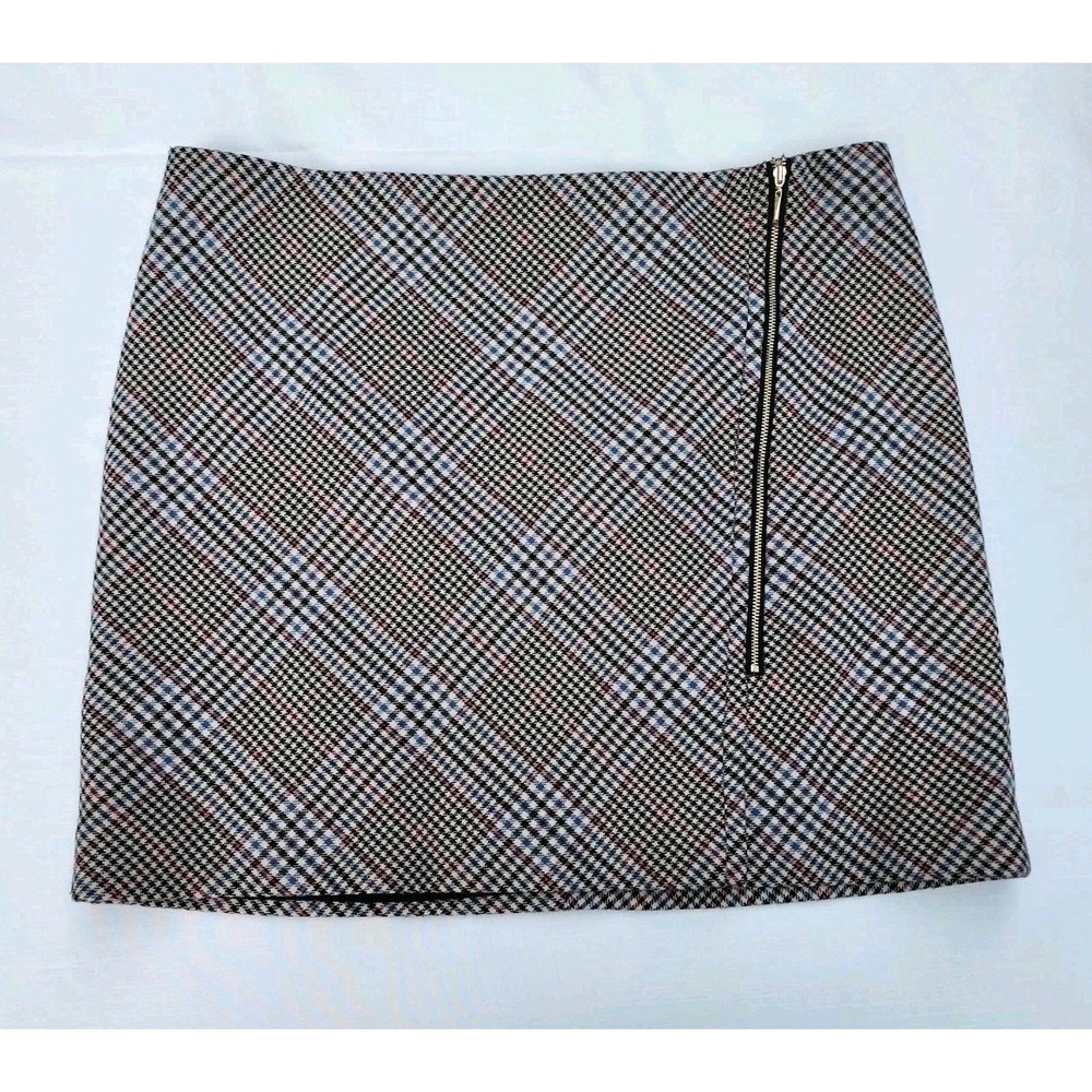White House Black Market Ladies Mini Skirt Size 14 Plaid Straight Career School